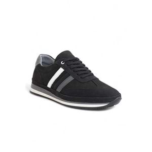 2181-LuısFıgo Hakiki Deri Üst Kalite Anatomik Tabanlı Erkek Günlük Sneakers Ayakkabı - NKT02181-siyah-nubuk-41