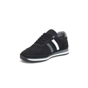 2181-LuısFıgo Hakiki Deri Üst Kalite Anatomik Tabanlı Erkek Günlük Sneakers Ayakkabı - NKT02181-siyah-nubuk-41