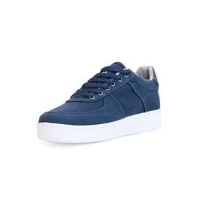 2196-Dakırs Anatomik Tabanlı Erkek Keten Kumaşlı Sneakers Ayakkabı - NKT02196-lacivert-41