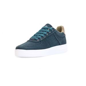 2196-Dakırs Anatomik Tabanlı Erkek Keten Kumaşlı Sneakers Ayakkabı - NKT02196-petrol-yeşil-40