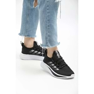 2201-Awıdox Anatomik Tabanlı Unisex Bağcıksız Sneakers Ayakkabı - NKT02201-siyah-beyaz-43