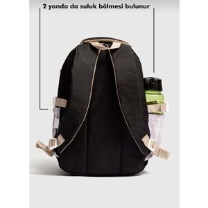 Relaxion 2203-1395 Kore Tarzı Unisex Çocuk Üçlü Set İlkokul Sırt Çantası - NKT02203-Füme-TEKEBAT