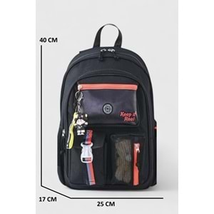 Muggle 2214 İthal Ürün Üst Kalite Unisex Çocuk Üçlü Set İlkokul Sırt Çantası - NKT02214-siyah-TEKEBAT