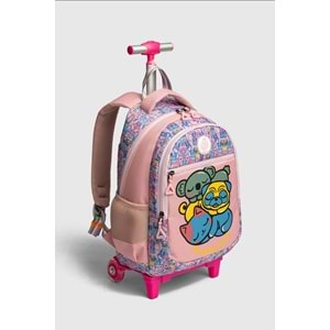 2217-My Polo Anatomik Sırt Yapılı Unisex Işıklı Tekerlekli İlkokul Çantası - NKT02217-PEMBE-TEKEBAT