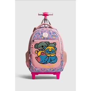 2217-My Polo Anatomik Sırt Yapılı Unisex Işıklı Tekerlekli İlkokul Çantası - NKT02217-PEMBE-TEKEBAT