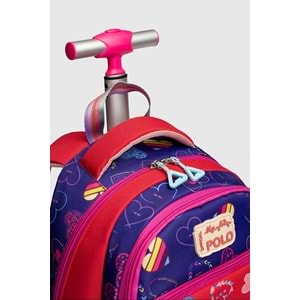 2217-My Polo Anatomik Sırt Yapılı Unisex Işıklı Tekerlekli İlkokul Çantası - NKT02217-yeşil-TEKEBAT