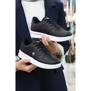 2228-Wickers Air Force Modeli Anatomik Tabanlı Üst Kalite Unisex Sneakers Ayakkabı - NKT02228-siyah-beyaz-37