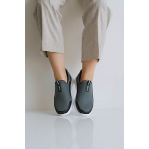 2231-Bestof Anatomik Tabanlı Ultra Hafif Bağcıksız Unisex Yürüyüş Ayakkabısı - NKT02231-Füme-36