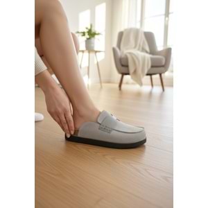 2235 İç Dış Hakiki Süet Deri Tam Ortopedik Üst Kalite Ev,Ofis,Misafir,Damat ve Gelin Çeyizlik Terlik - NKT02235-gri-43
