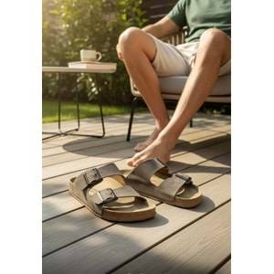 2236-Look Life Unisex Çift Tokalı Ultra Hafif Havuz,Plaj ve Günlük Kullanıma Uygun Terlik - NKT02236-Kum-42