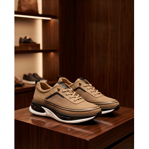 2250-Zanelle Hakiki Deri Üst Kalite Premıum Erkek Sneaker Ayakkabı - NKT02250-Kum-41