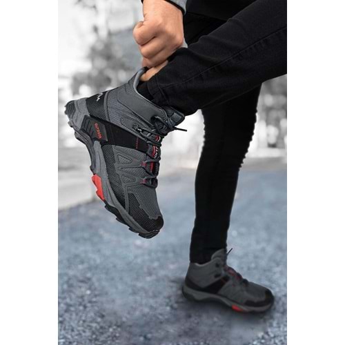 2222-Forza Anatomik Kaydırmaz Tabanlı Soft Shell Outdoor Trekking Erkek Bağcıklı Spor Bot