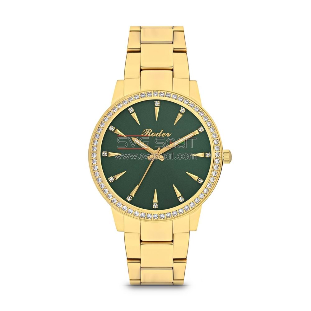 RODER 7230 GOLD KLASİK BAYAN KOL SAATİ - YEŞİL