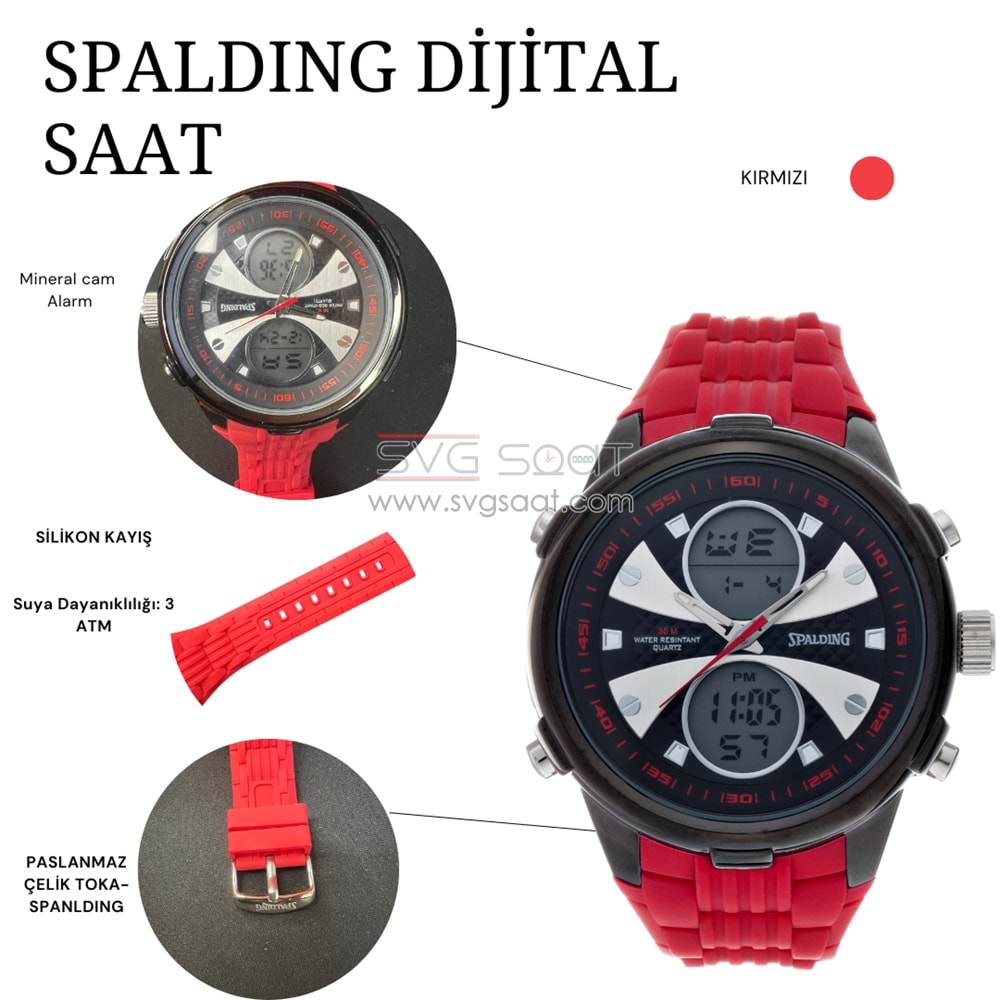 SPALDING SP-105 DİJİTAL VE ANALOG SPOR SAAT