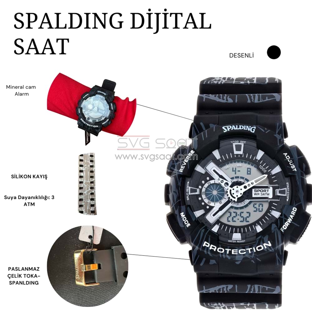 SPALDING SP-120 DİJİTAL VE ANALOG SPOR SAAT