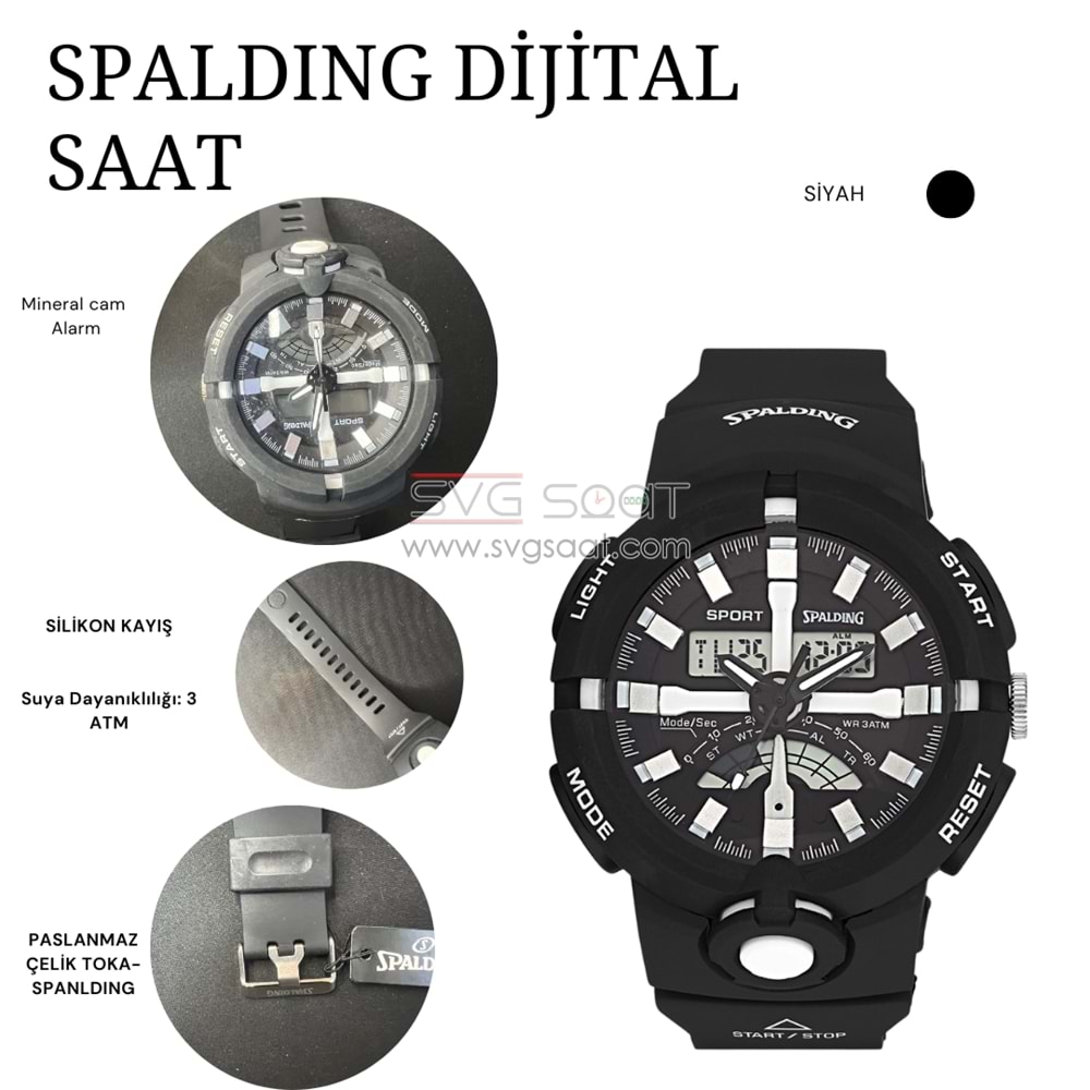 SPALDING SP-124 DİJİTAL VE ANALOG SPOR SAAT
