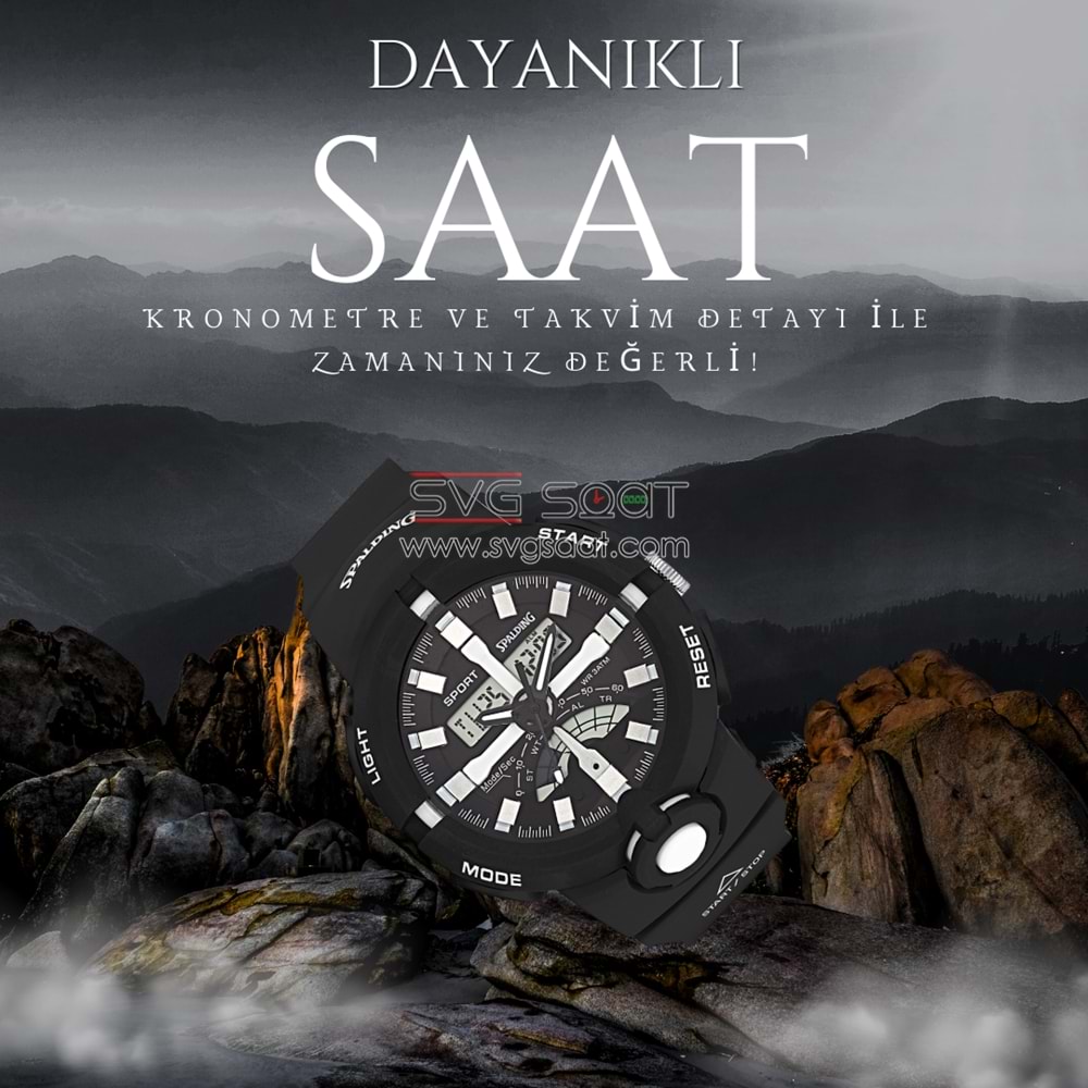 SPALDING SP-124 DİJİTAL VE ANALOG SPOR SAAT