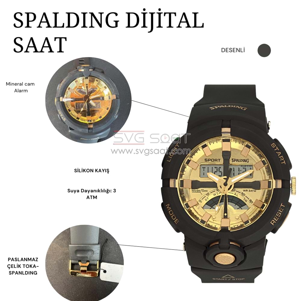 SPALDING SP-124 DİJİTAL VE ANALOG SPOR SAAT