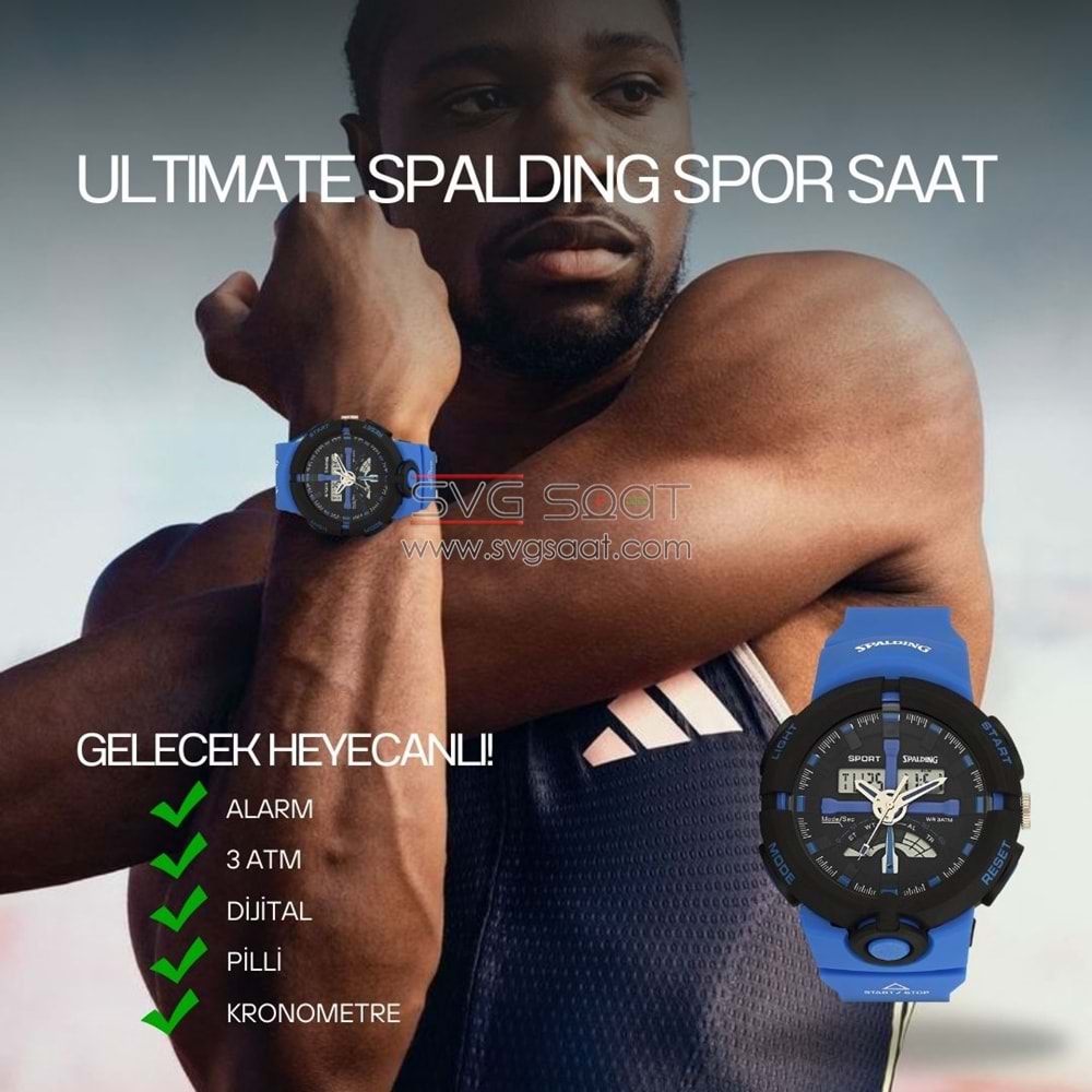 SPALDING SP-124 DİJİTAL VE ANALOG SPOR SAAT
