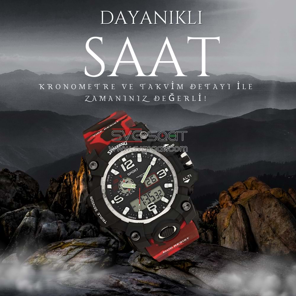 SPALDING SP-125 DİJİTAL VE ANALOG SPOR SAAT