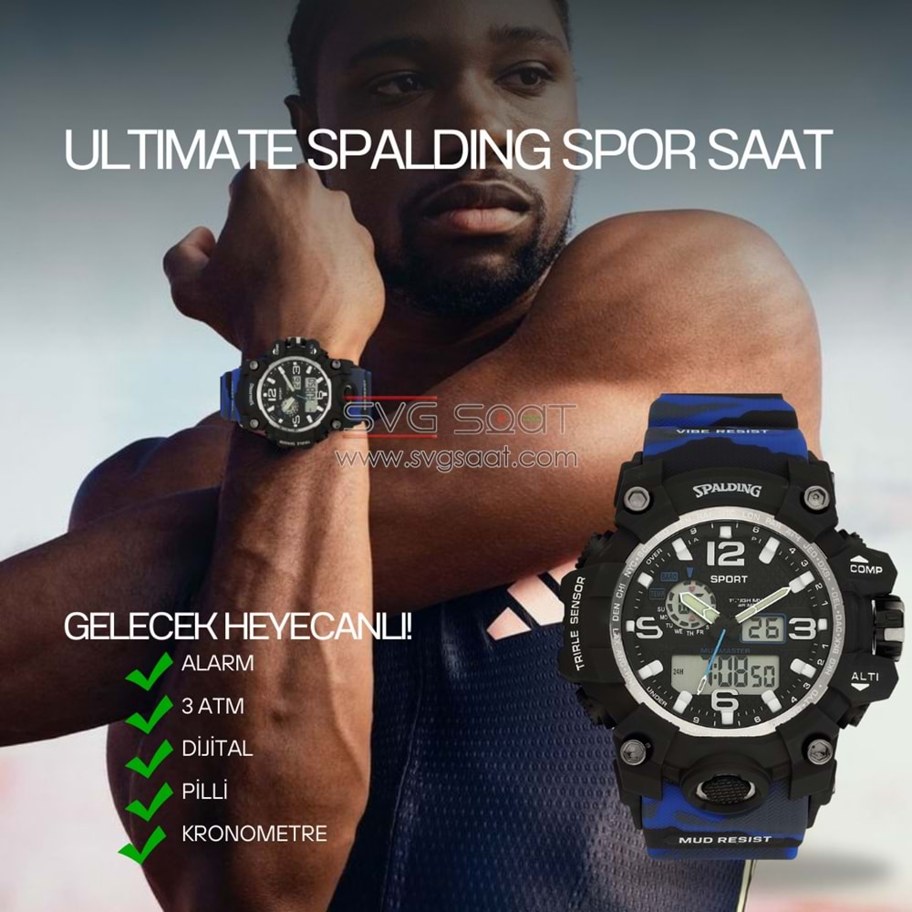 SPALDING SP-125 DİJİTAL VE ANALOG SPOR SAAT