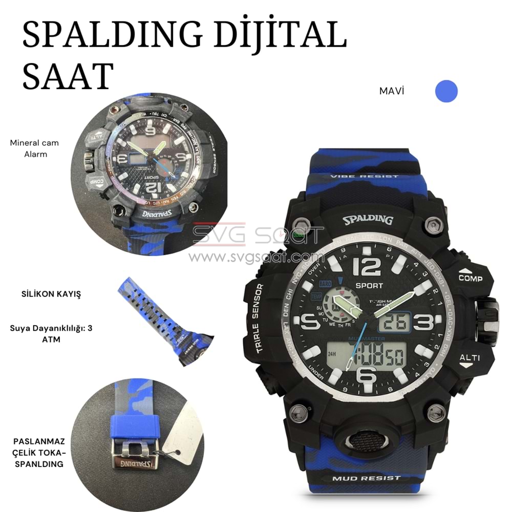 SPALDING SP-125 DİJİTAL VE ANALOG SPOR SAAT