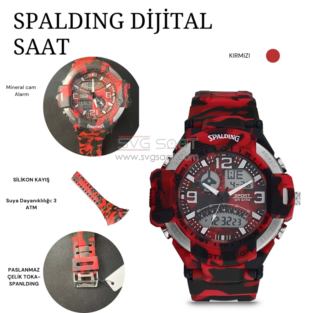 SPALDING SP-126 DİJİTAL VE ANALOG SPOR SAAT