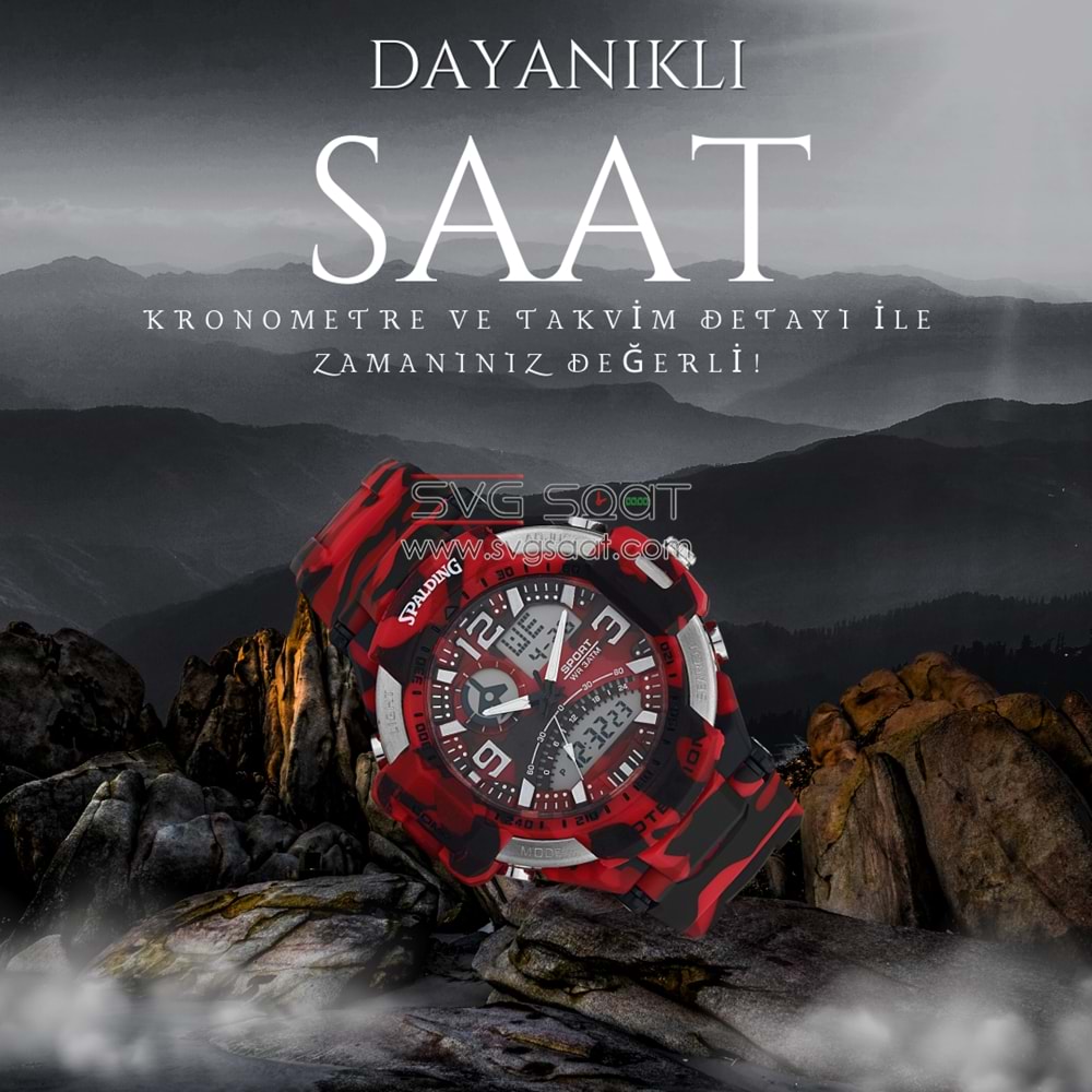 SPALDING SP-126 DİJİTAL VE ANALOG SPOR SAAT