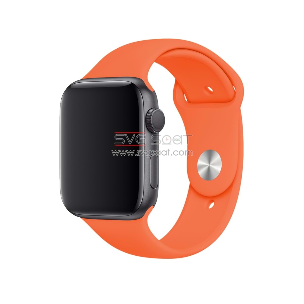 Apple watch uyumlu silikon kordon - TURUNCU - 42/44