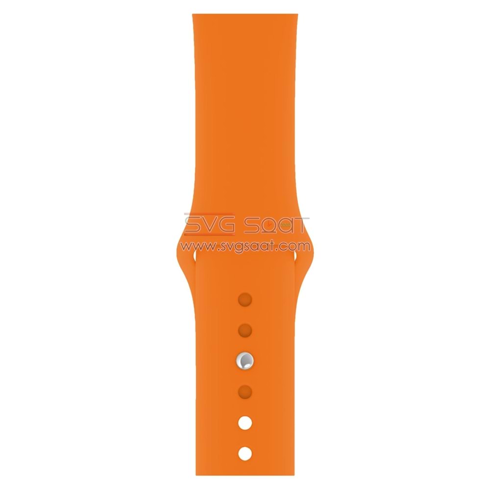 Apple watch uyumlu silikon kordon - TURUNCU - 42/44