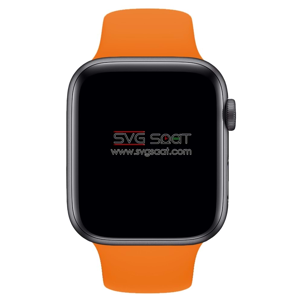 Apple watch uyumlu silikon kordon - TURUNCU - 42/44
