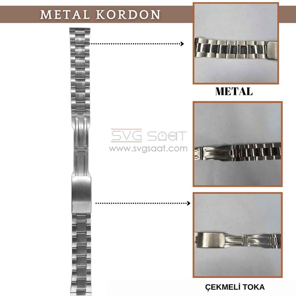 PASLANMAZ METAL KORDON MK104 - 18MM