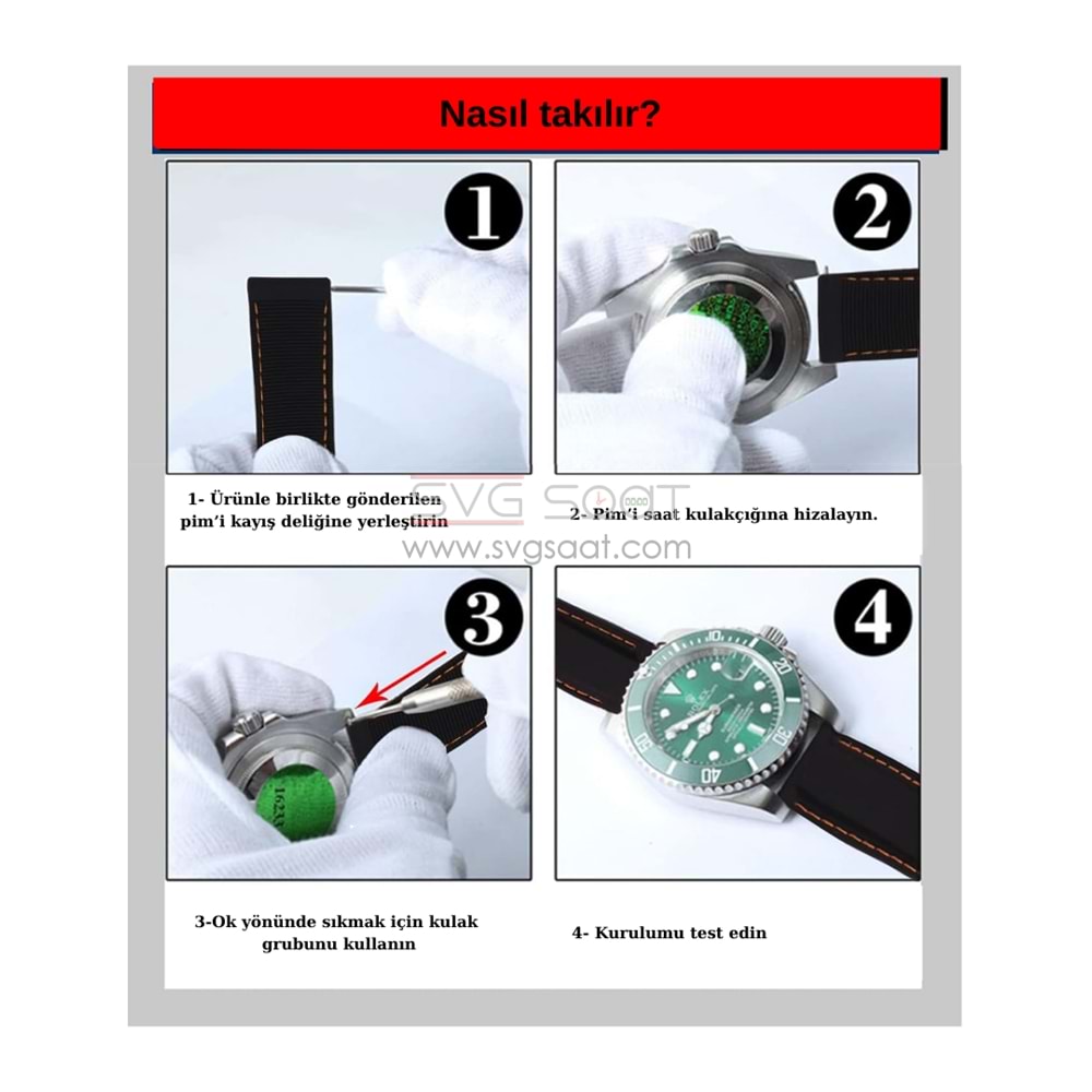 A-34 Silikon Kordon - SİYAH - BEYAZ - 24MM