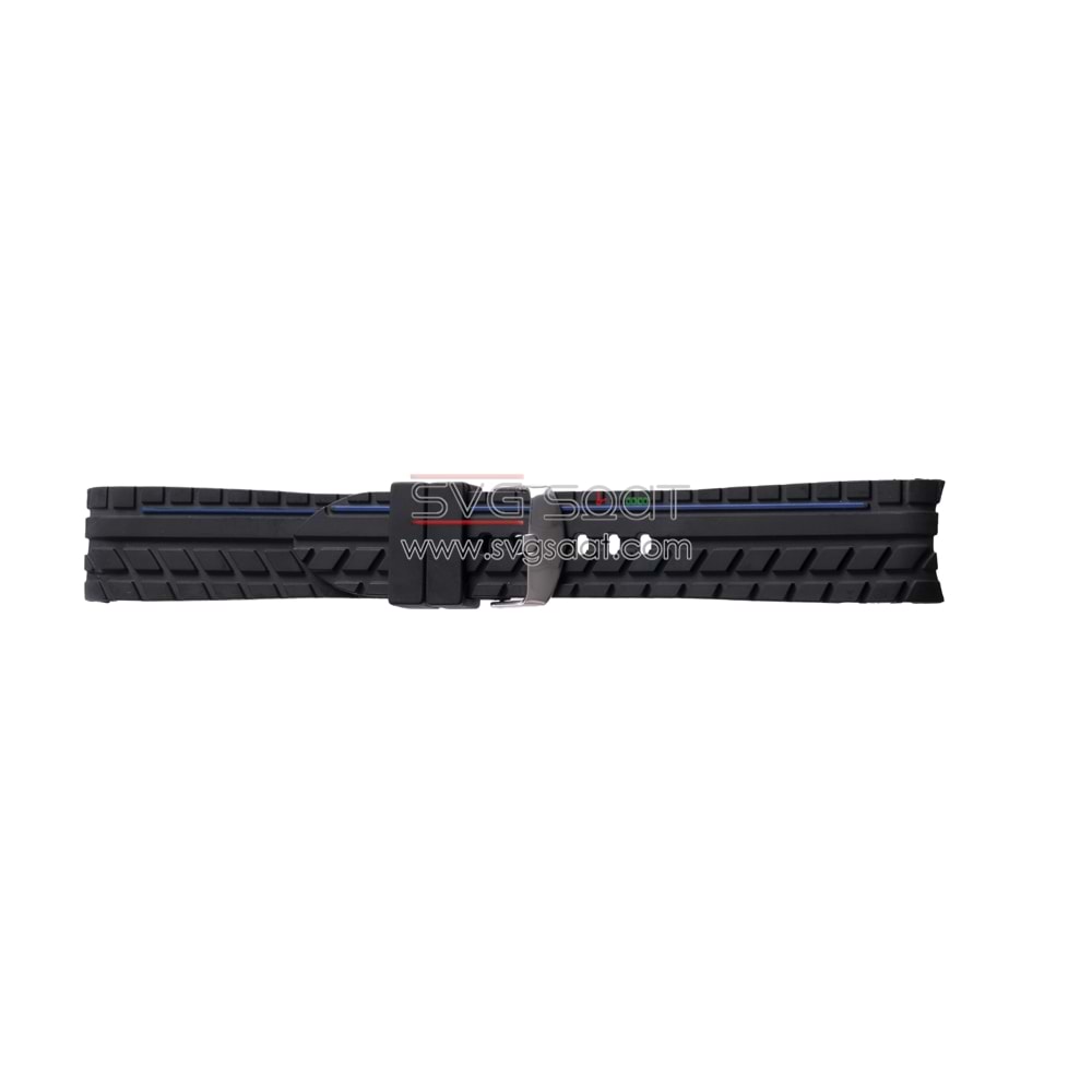 A-34 Silikon Kordon - SİYAH - MAVİ - 24MM