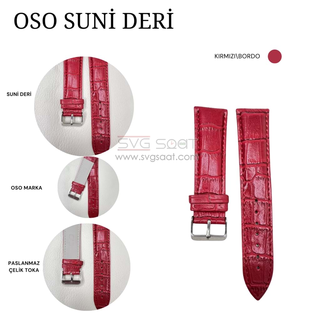 OSO 920 Saat Kordonu - KIRMIZI - 18MM