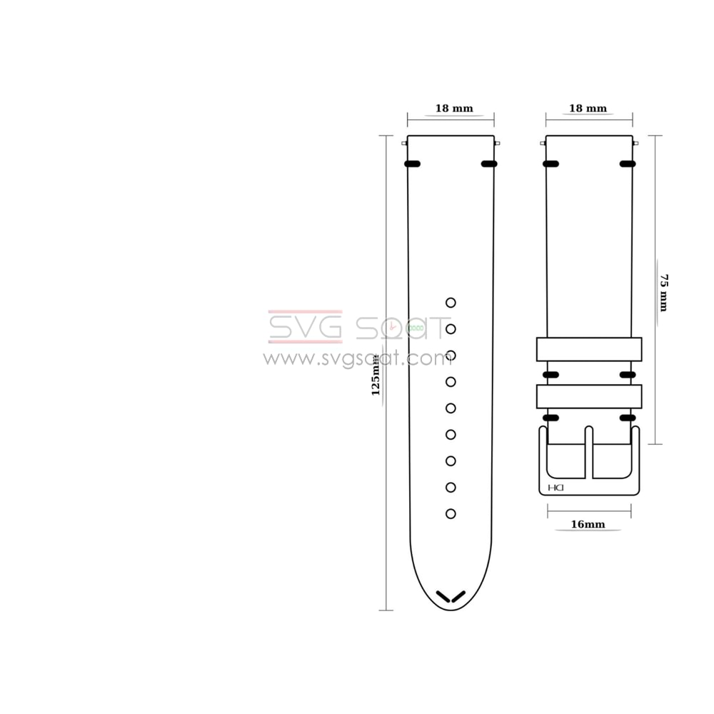 OSO 920 Saat Kordonu - SİYAH - MAVİ - 18MM