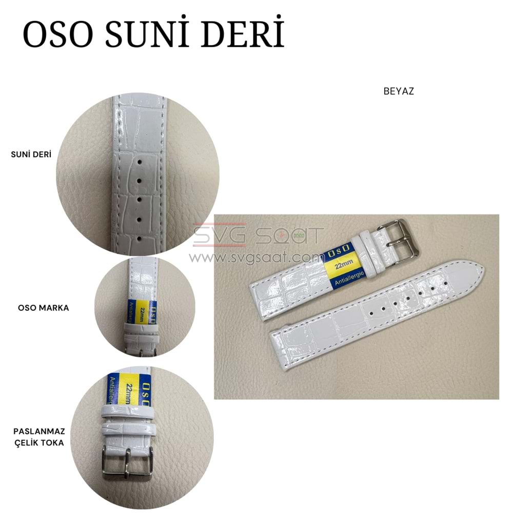 OSO 1597 Saat Kordonu - BEYAZ - 18MM