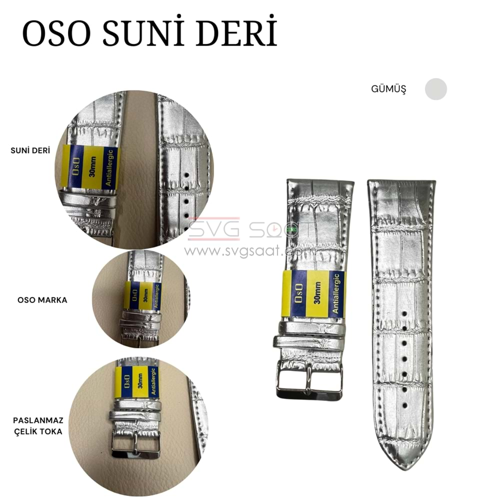 OSO 1597 Saat Kordonu - GÜMÜŞ - 30MM