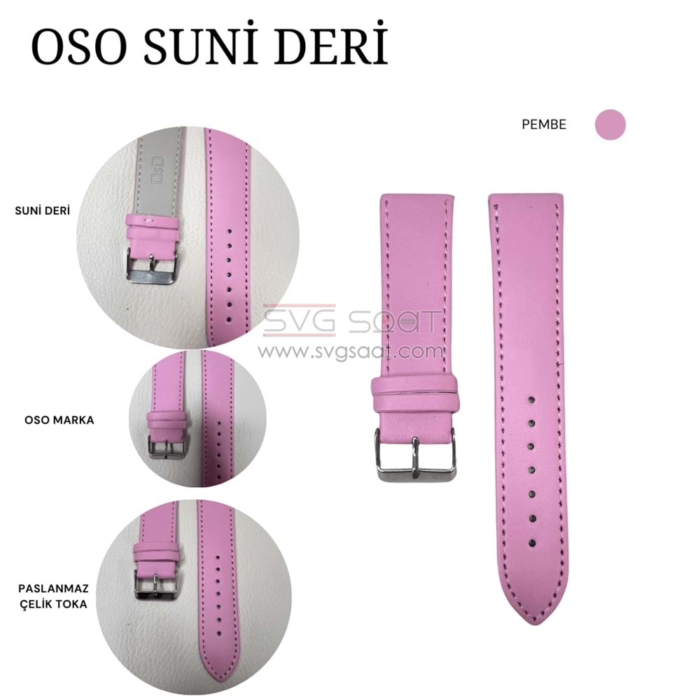 OSO 1961 Saat Kordonu - PEMBE - 20MM