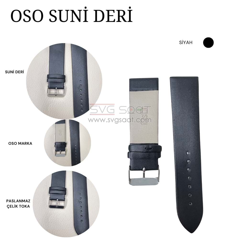 OSO 1962 Saat Kordonu - SİYAH - 18MM
