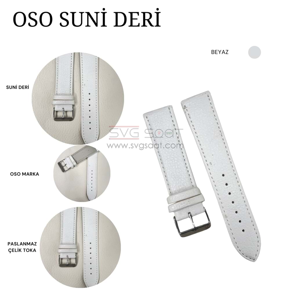 OSO 3561 XL Saat Kordonu - BEYAZ - 22MM