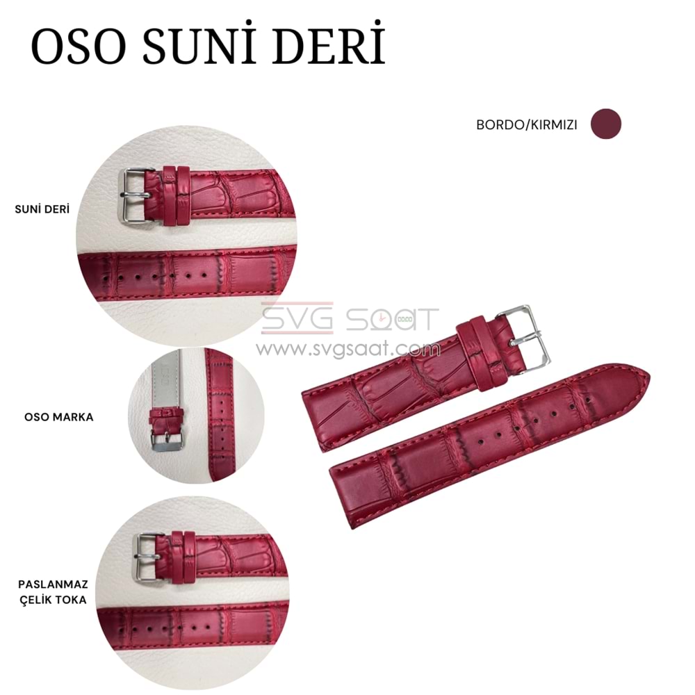 OSO 3556 Saat Kordonu - KIRMIZI - 26MM