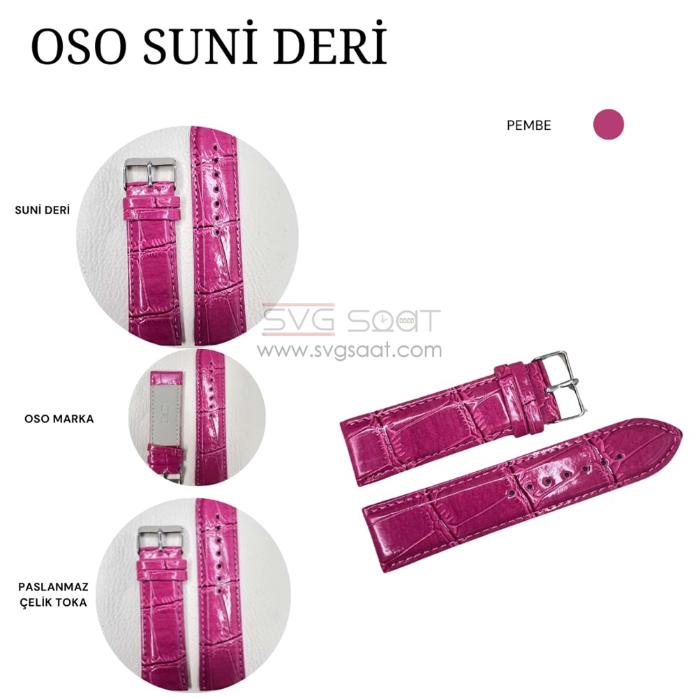 OSO 3556 Saat Kordonu - PEMBE - 24MM