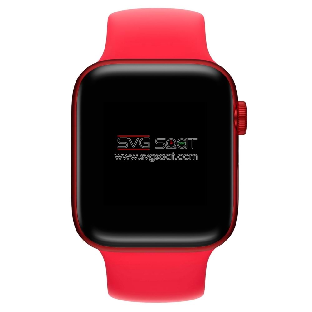 Apple watch uyumlu solo silikon kordon - KIRMIZI - 38/40 - S/M