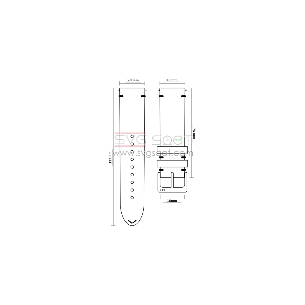 R4175 RODER DERİ KAYIŞ - BL - 20MM