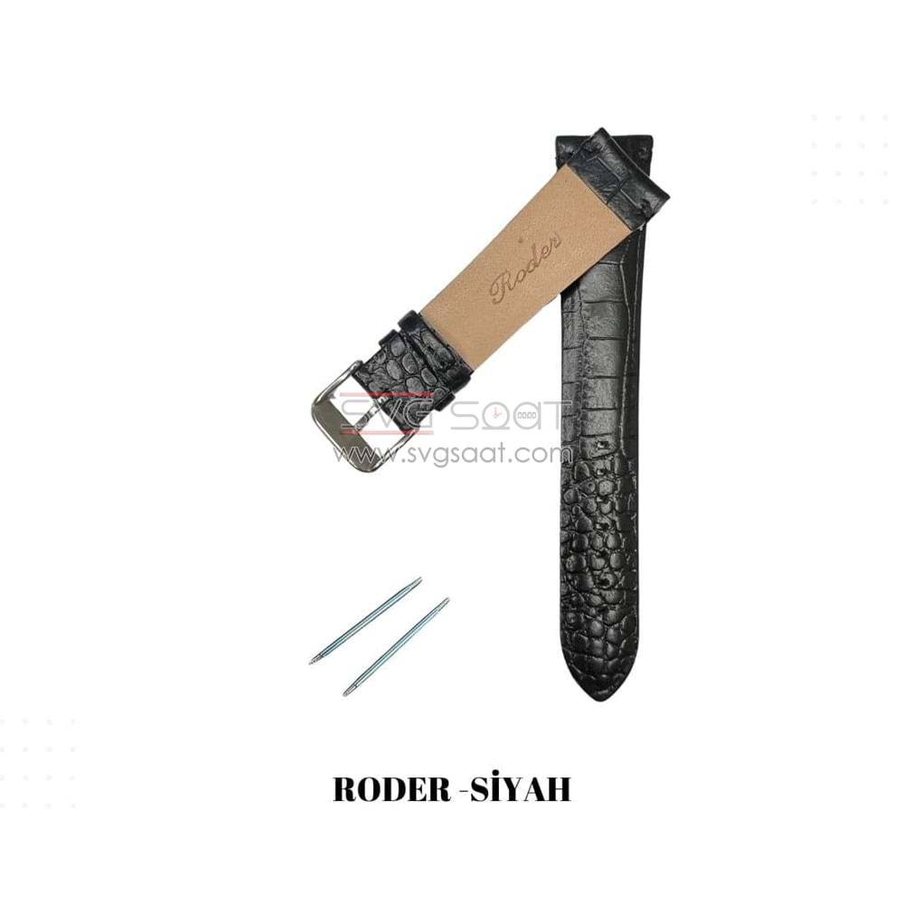 R4174 RODER DERİ KAYIŞ - SİYAH - 20MM