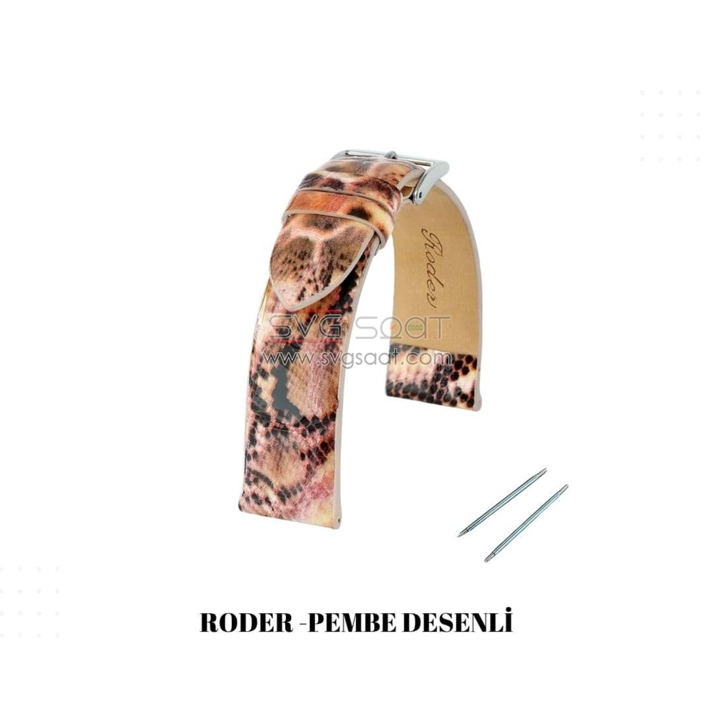 R4164 RODER DERİ KAYIŞ - PEMBE - 18MM