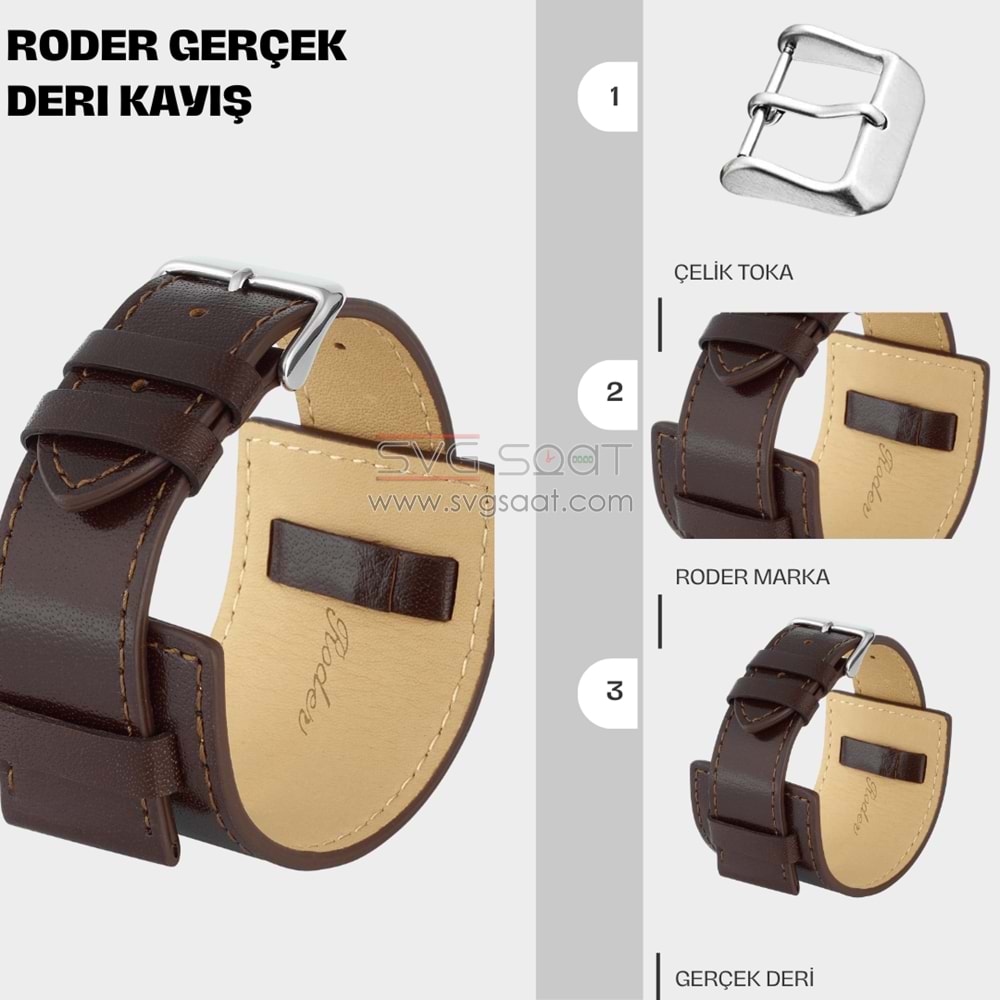 R4161S RODER DERİ KAYIŞ - KAHVERENGİ - 26MM
