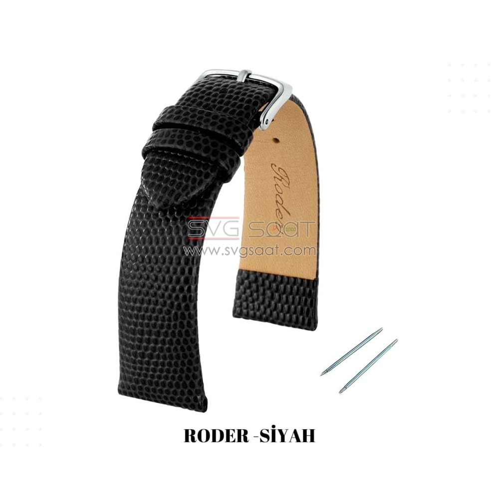 R4157 RODER DERİ KAYIŞ - SİYAH - 10MM