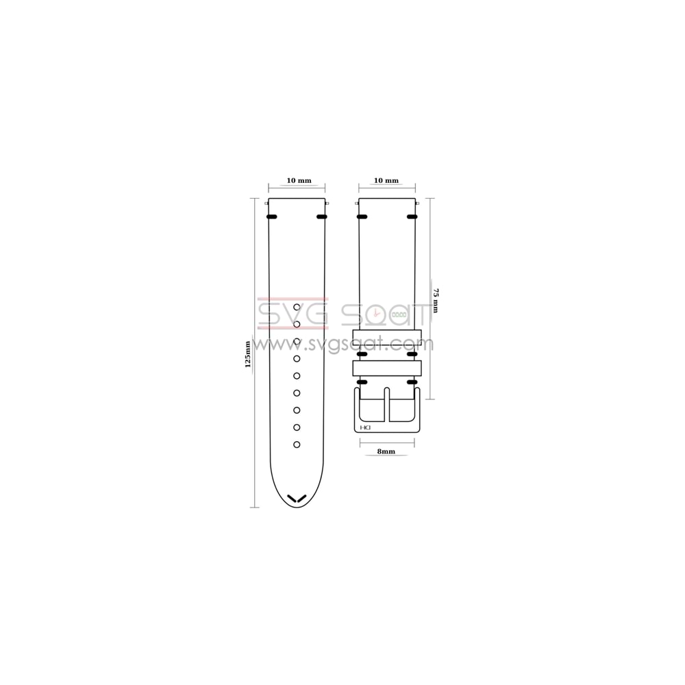 R4157 RODER DERİ KAYIŞ - SİYAH - 10MM